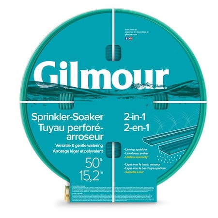 Gilmour 0.62 in. x 50 ft. Sprinkler & Soaker Hose, Green GI9567